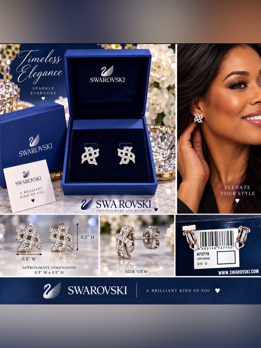 Swarovski Crystal Knot Earrings - Discontinued